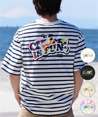 【マトメガイ対象】CHUMS チャムス メンズ Tシャツ 半袖 ロゴ ブービーバード マーブル柄 バックプリント オーバーサイズ CH01-2357(W011-M)