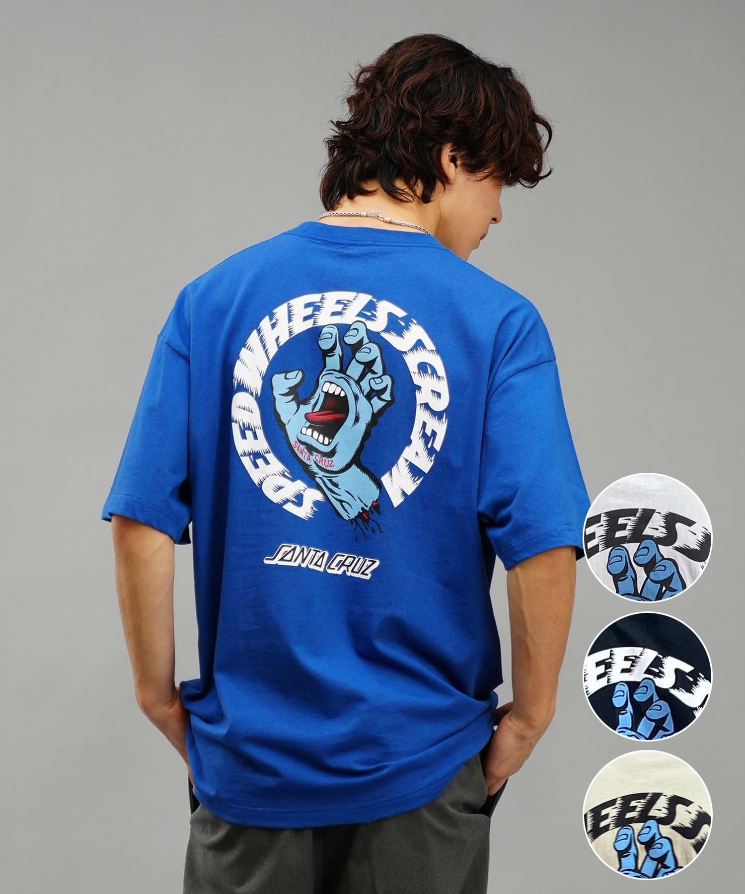 【ムラサキスポーツ限定】 SANTACRUZ サンタクルーズ メンズ 半袖 Tシャツ バックプリント 502241407(L.BEG-M)