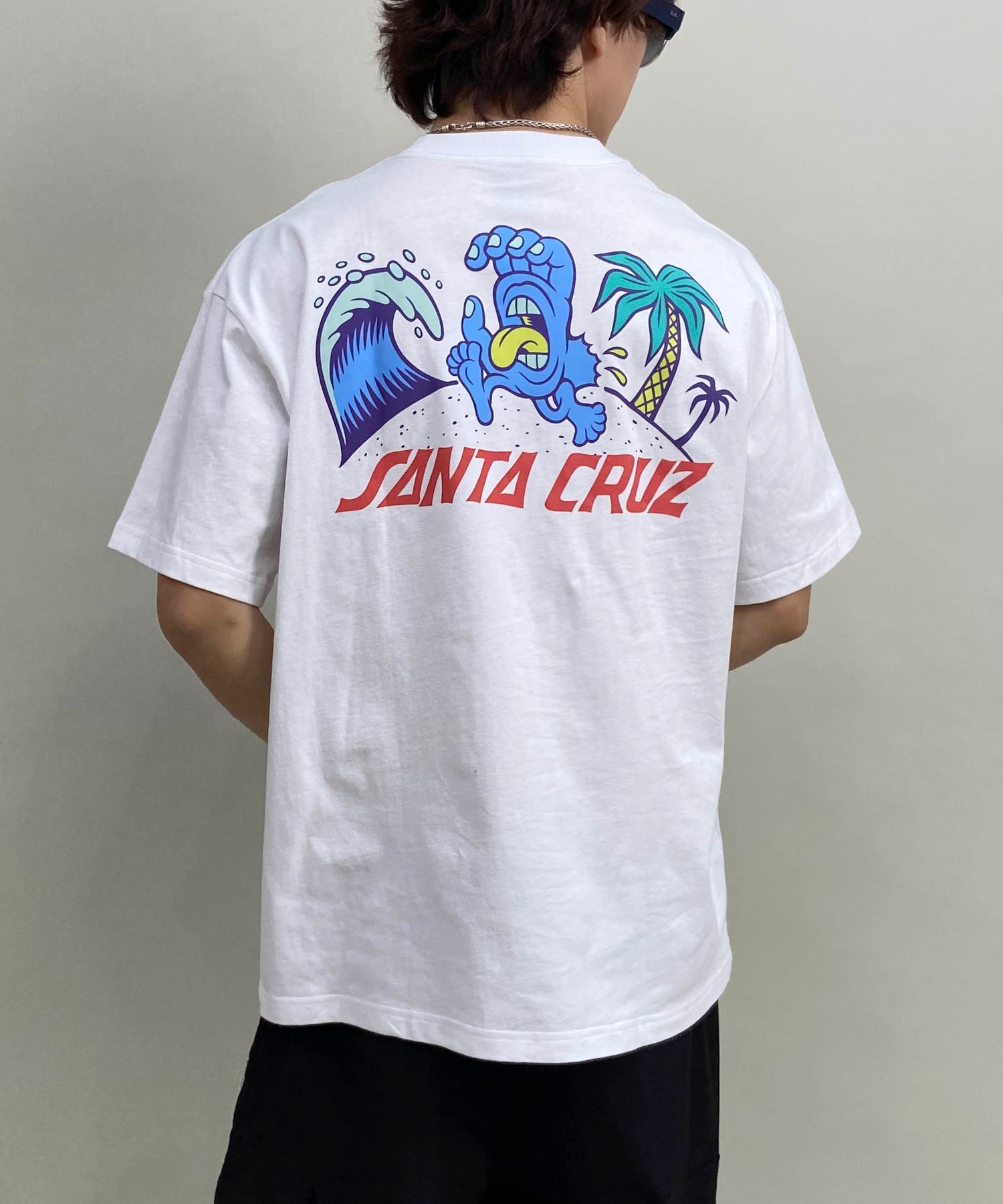 【ムラサキスポーツ限定】 SANTACRUZ サンタクルーズ メンズ 半袖 Tシャツ バックプリント 502241409(WHITE-M)