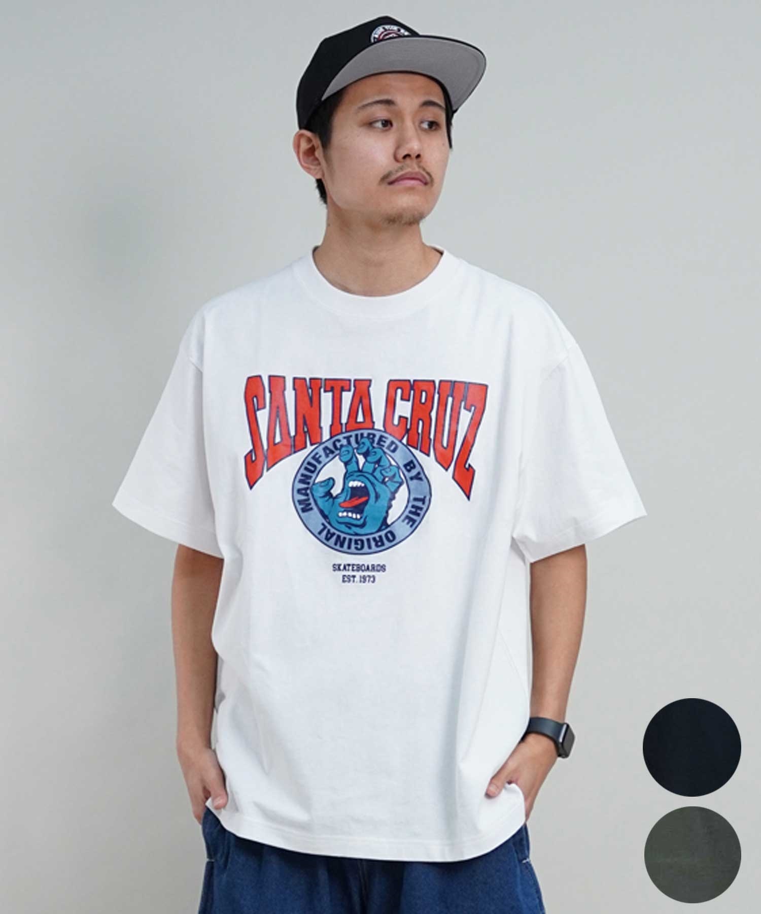 【ムラサキスポーツ限定】 SANTACRUZ サンタクルーズ Tシャツ クルーネック メンズ 半袖 Tシャツ 502241413(WHITE-M)