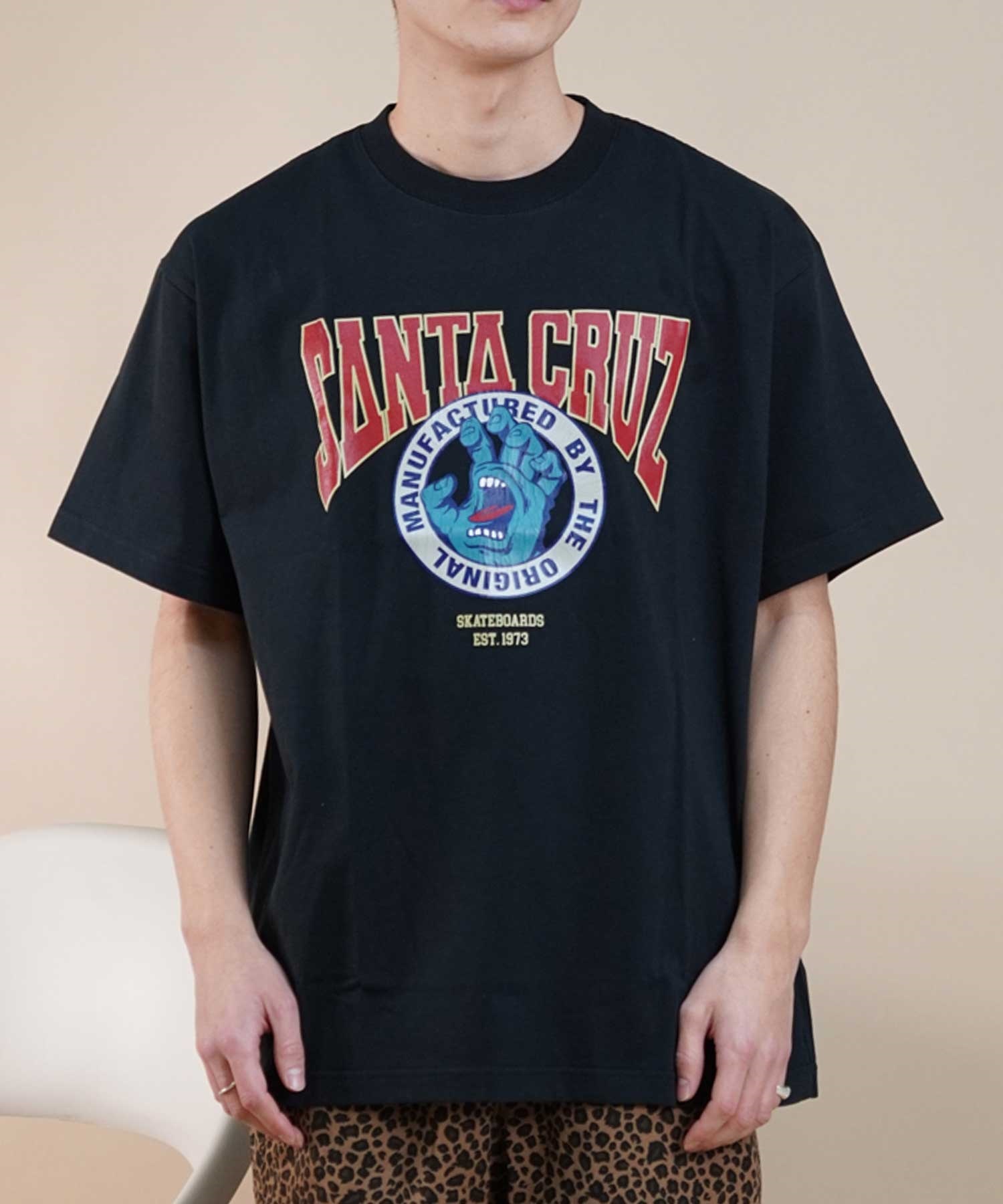 【ムラサキスポーツ限定】 SANTACRUZ サンタクルーズ Tシャツ クルーネック メンズ 半袖 Tシャツ 502241413(OFFBK-M)