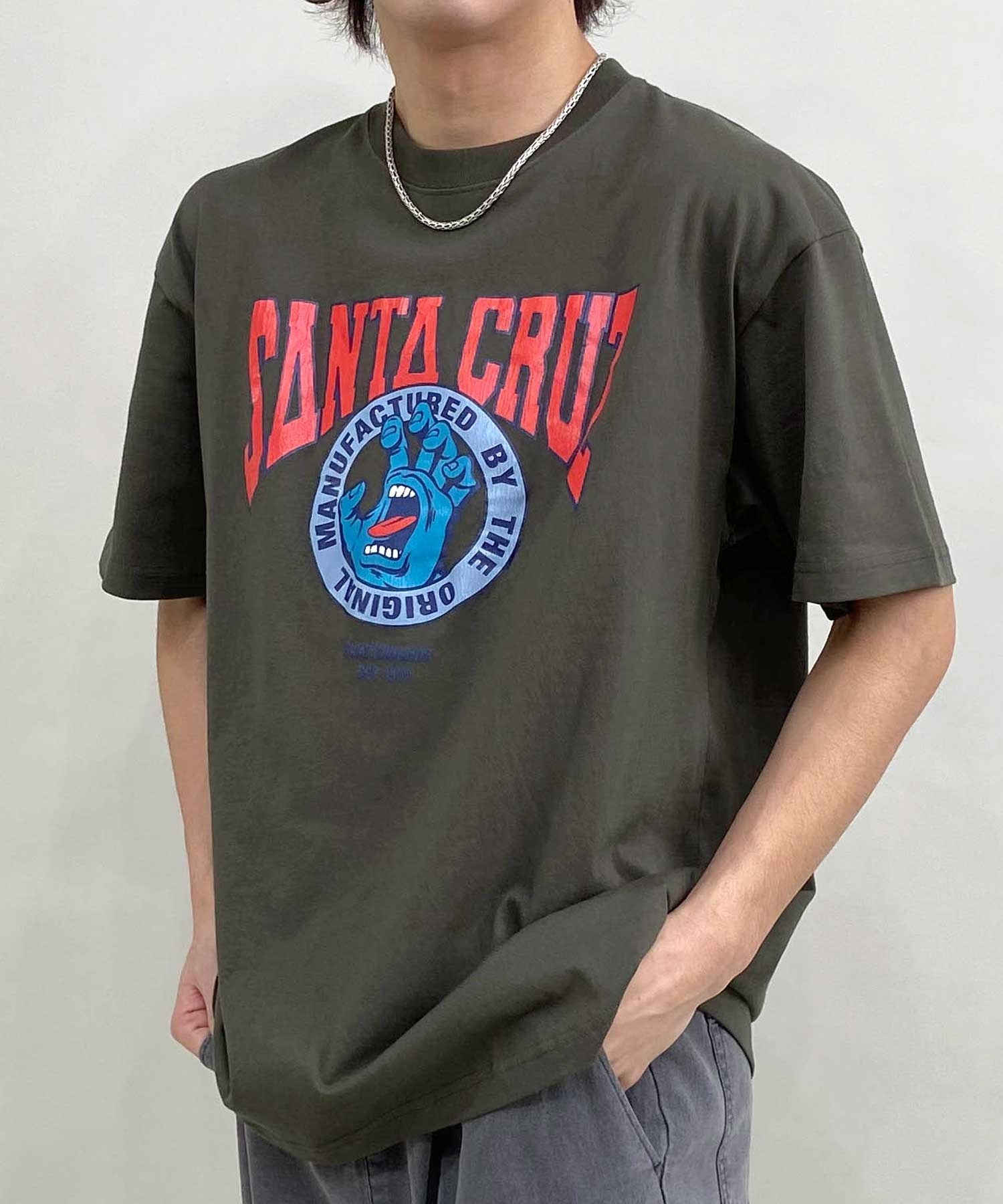 【マトメガイ対象】【ムラサキスポーツ限定】 SANTACRUZ サンタクルーズ Tシャツ クルーネック メンズ 半袖 Tシャツ 502241413(ARMY-M)