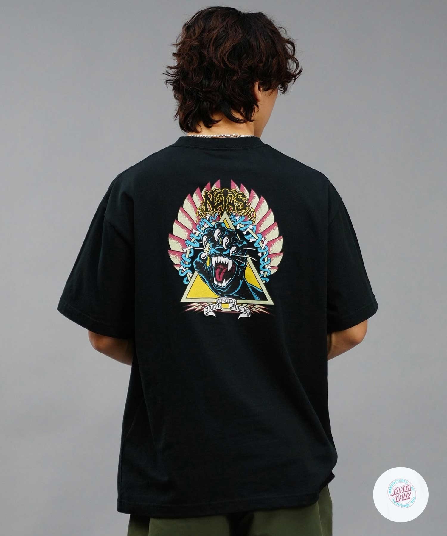 【マトメガイ対象】SANTACRUZ サンタクルーズ Natas Screaming Panther S S Tee メンズ 半袖 Tシャツ 502241414 ムラサキスポーツ限定(OFFBK-M)