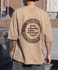 ELEMENT エレメント ROUND SS メンズ 半袖 Tシャツ バックプリント ビックシルエット 吸水速乾 BE02A-202(BEG-M)