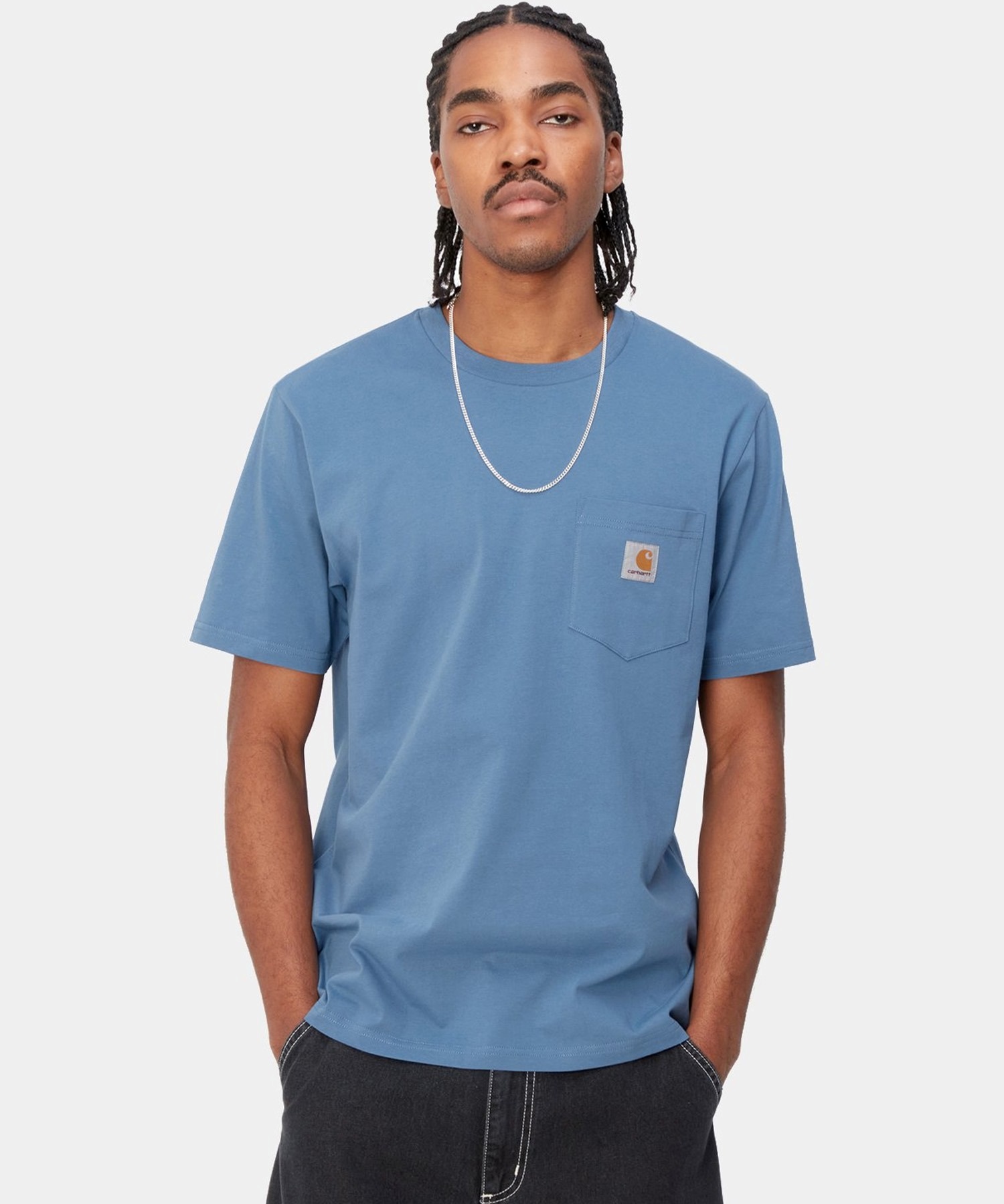 Carhartt WIP カーハートダブリューアイピー S S POCKET T-SHIRT メンズ 半袖Ｔシャツ ポケット I030434(BLUE-M)