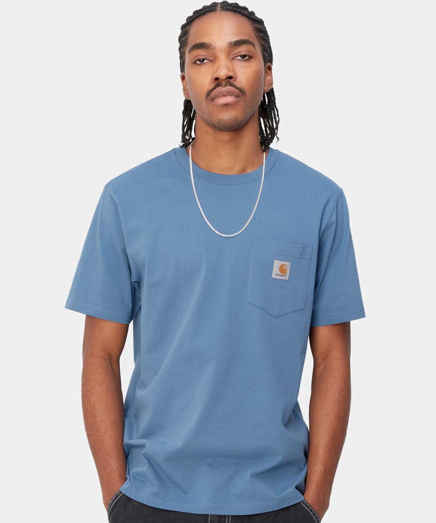 Carhartt WIP カーハートダブリューアイピー S S POCKET T-SHIRT メンズ 半袖Ｔシャツ ポケット I030434(BLUE-M)