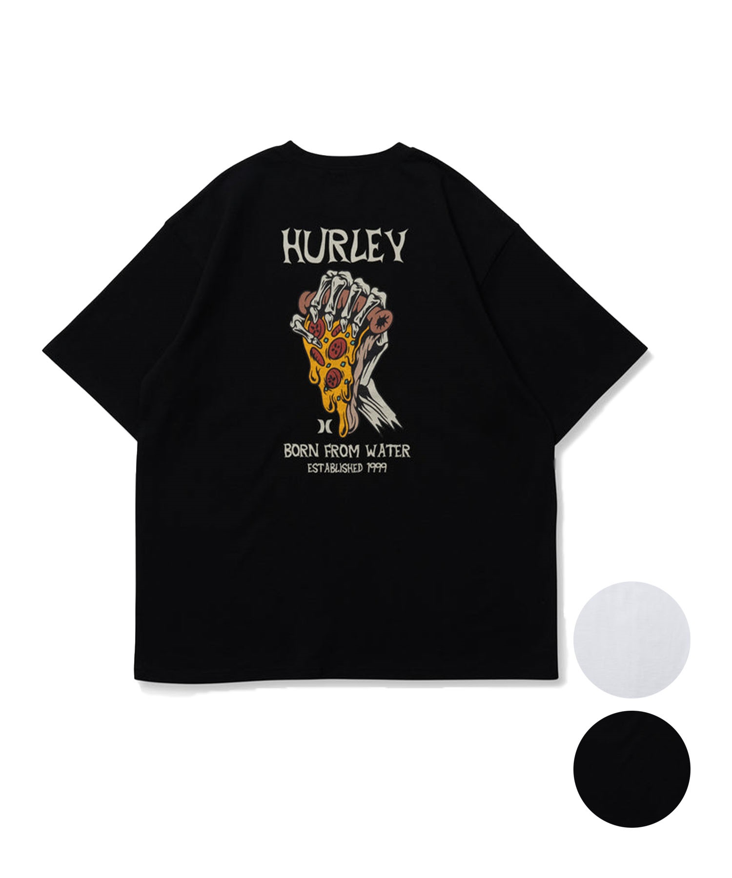 Hurley ハーレー PIZZA HEAVY WEIGHT SHORT SLEEVE TEE ピザ メンズ 半袖 Tシャツ 24MRSMSS02(BLK-S)