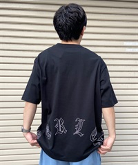 Hurley ハーレー メンズ 半袖 Tシャツ オーバーサイズ オールドイングリッシュ ロゴ バックプリント MSS2411024(BLK-M)