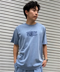 Hurley ハーレー メンズ 半袖 Tシャツ ピグメント染 ロゴ刺繍 シンプル セットアップ対応 MSS2411016(DBLE-M)