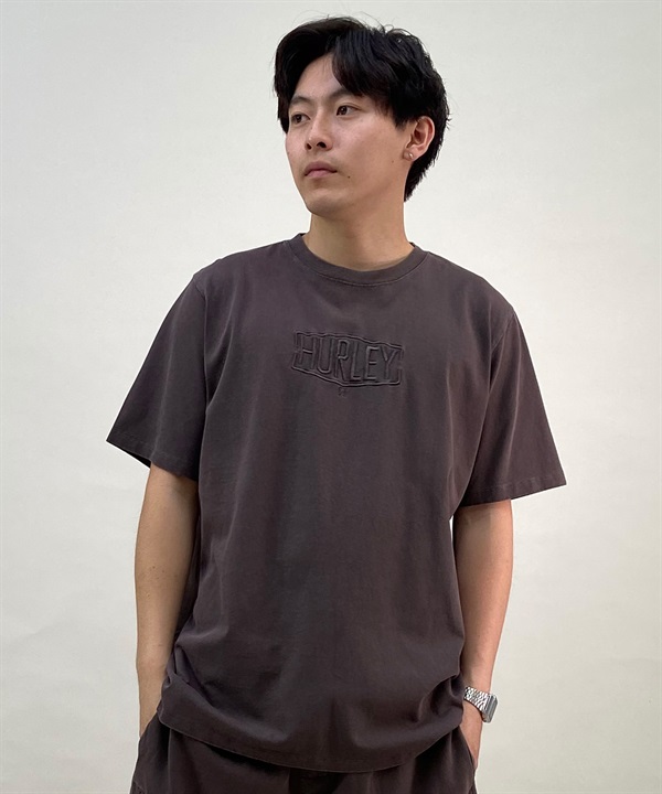 Hurley ハーレー メンズ 半袖 Tシャツ ピグメント染 ロゴ刺繍 シンプル セットアップ対応 MSS2411016