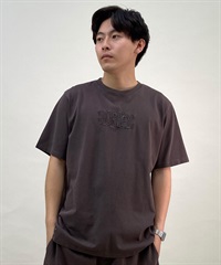 【マトメガイ対象】Hurley ハーレー メンズ 半袖 Tシャツ ピグメント染 ロゴ刺繍 シンプル セットアップ対応 MSS2411016