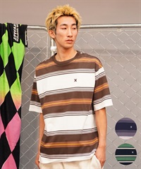 Hurley ハーレー メンズ 半袖 Tシャツ オーバーサイズ ボーダー柄  MSS2411019(GRN-M)