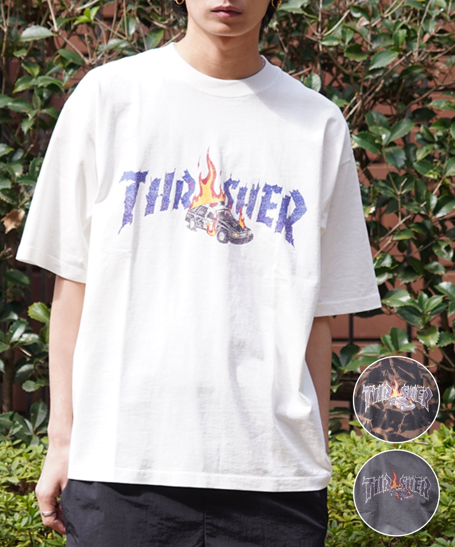 【マトメガイ対象】THRASHER スラッシャー メンズ 半袖 Tシャツ NECKFACE（ネックフェイス） THM-24SPSST01 ムラサキスポーツ別注(MURA-M)