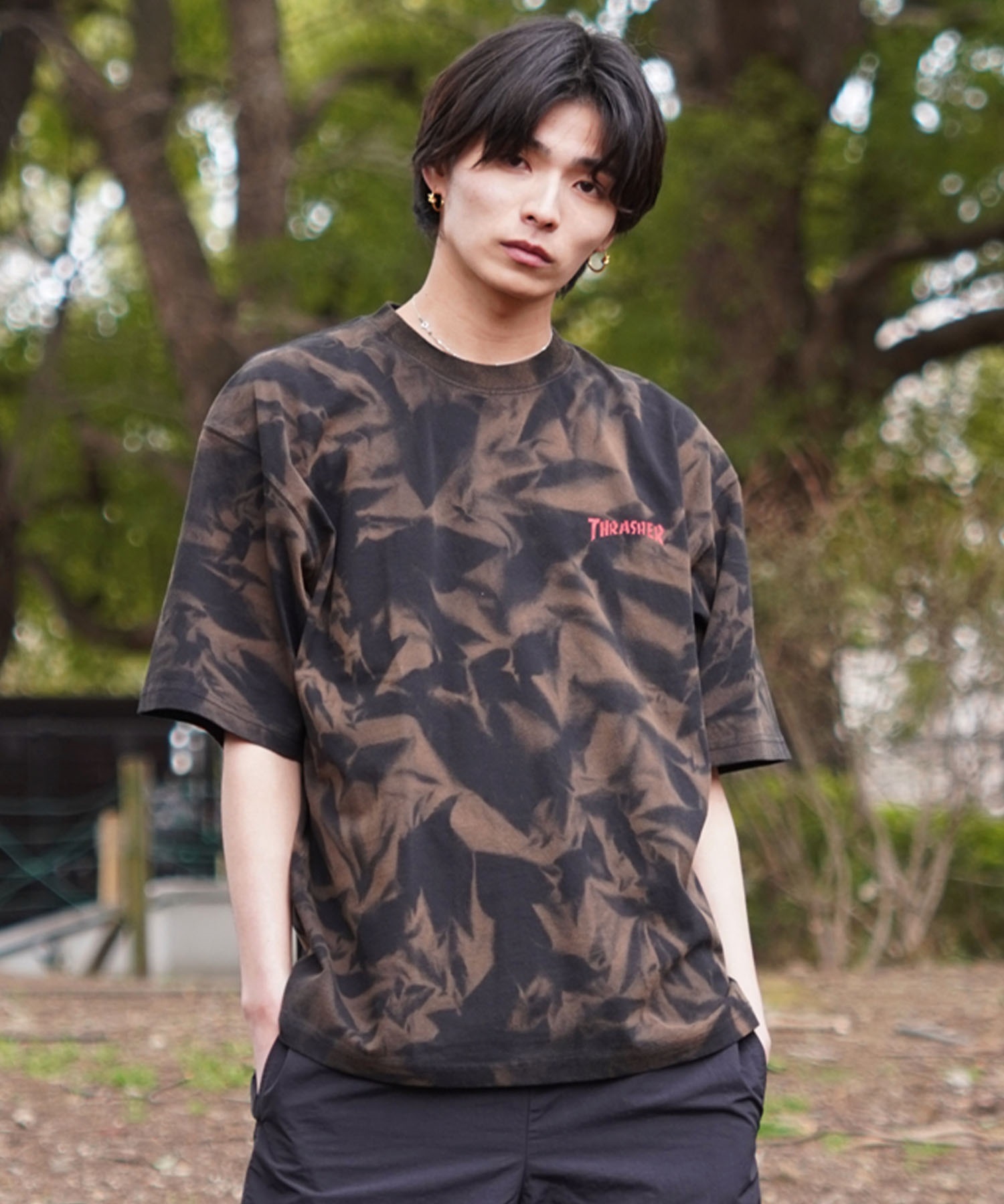 【マトメガイ対象】THRASHER スラッシャー メンズ 半袖 Tシャツ NECKFACE（ネックフェイス） THM-24SPSST02 ムラサキスポーツ別注(MURA-M)