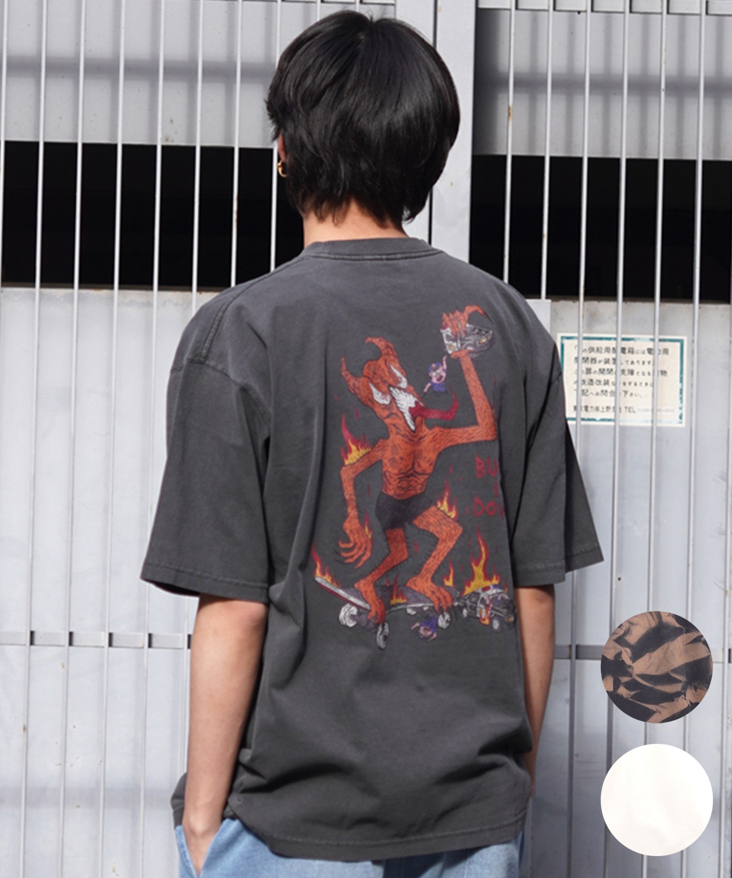 THRASHER スラッシャー メンズ 半袖 Tシャツ ピグメント染 NECKFACE ネックフェイス THM-24SPSST03 ムラサキスポーツ限定(MURA-M)