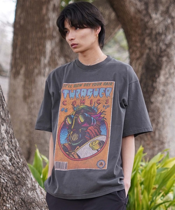 THRASHER スラッシャー メンズ レディース Tシャツ COMICS COVERプリント ムラサキスポーツ別注 THMS-24SPCOMICT