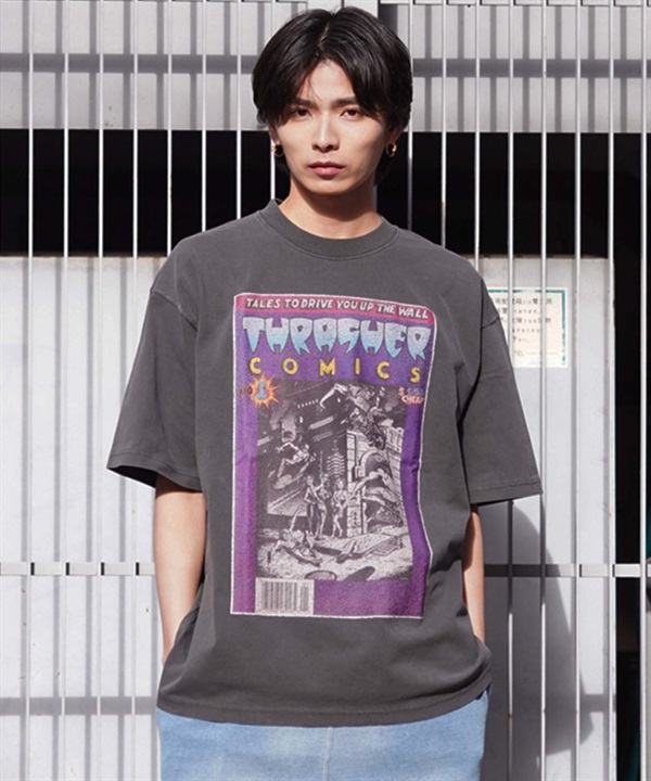 【マトメガイ対象】THRASHER スラッシャー メンズ レディース Tシャツ COMICS COVERプリント ムラサキスポーツ別注 THMS-24SPCOMICT