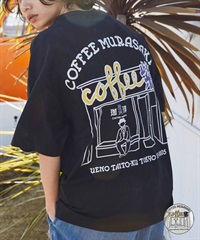 DEAR LAUREL ディアローレル メンズ 半袖 Tシャツ "Coffee MURASAKI" バックプリント 吸水速乾 D24S2109(WHT-M)