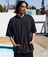 DEAR LAUREL ディアローレル メンズ ラッシュガード ユーティリティー 半袖 Tシャツ UVカット D24S2111 ムラサキスポーツ限定(BK-M)