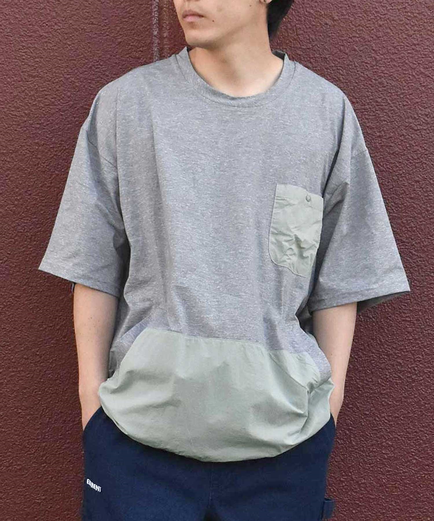 DEAR LAUREL ディアローレル メンズ ラッシュガード ユーティリティー 半袖 Tシャツ UVカット D24S2111 ムラサキスポーツ限定(GY-M)