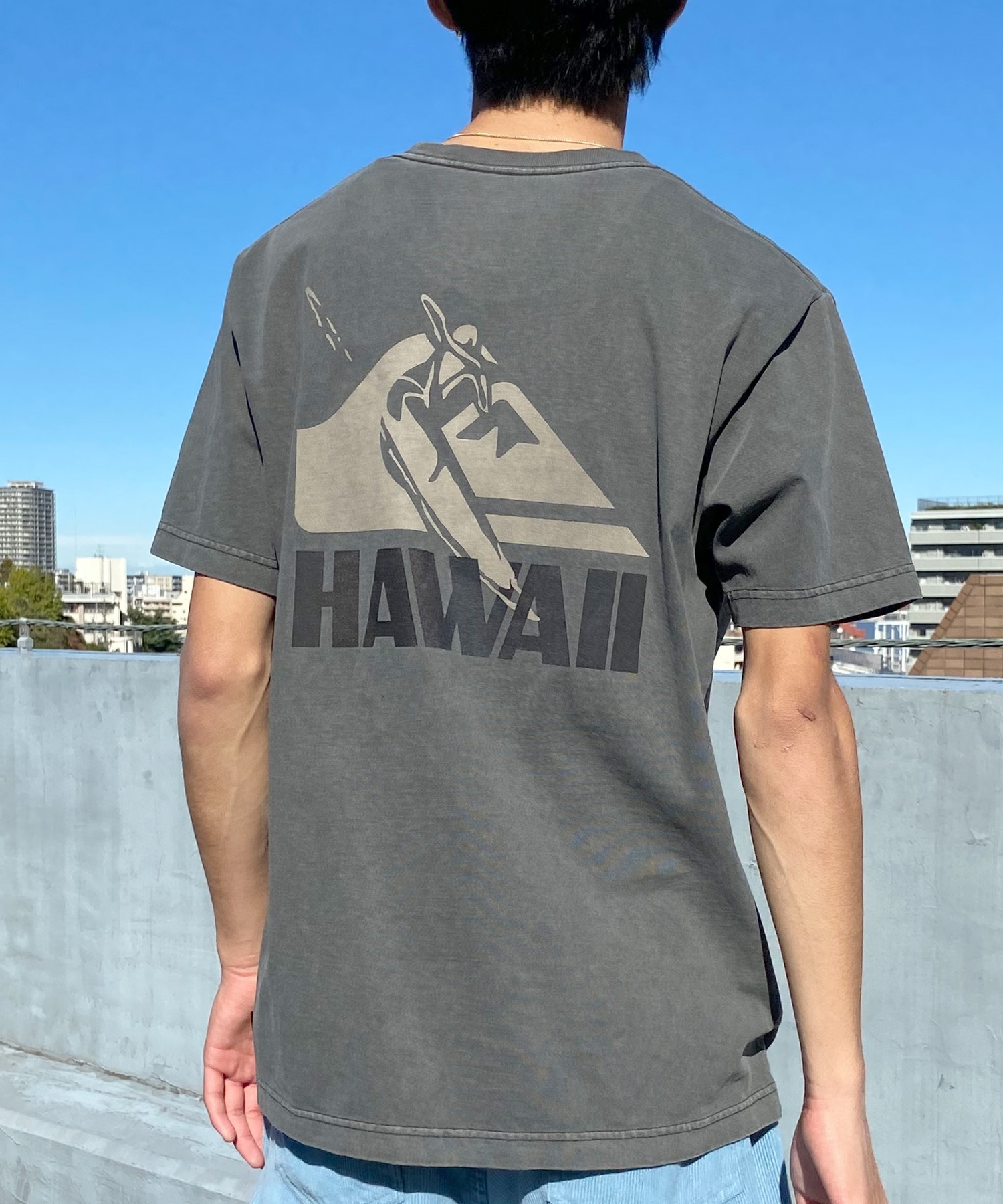 【クーポン対象】QUIKSILVER クイックシルバー メンズ ポケットTシャツ 半袖 ポケT バックプリント クルーネック レギュラーフィット ピグメント加工 QST242006(CHC-M)