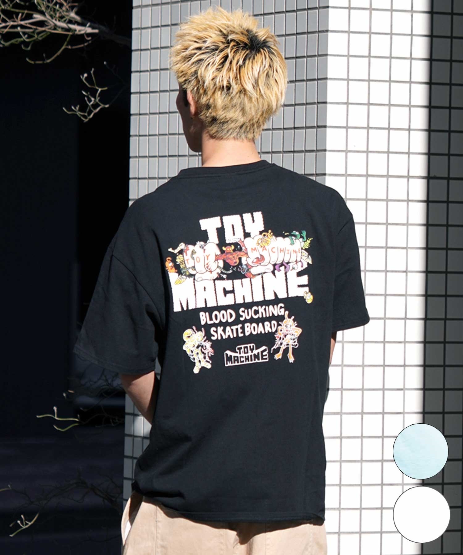 【ムラサキスポーツ限定】 TOY MACHINE トイマシーン メンズ 半袖 Tシャツ バックプリント MTMSEST1(BLACK-M)