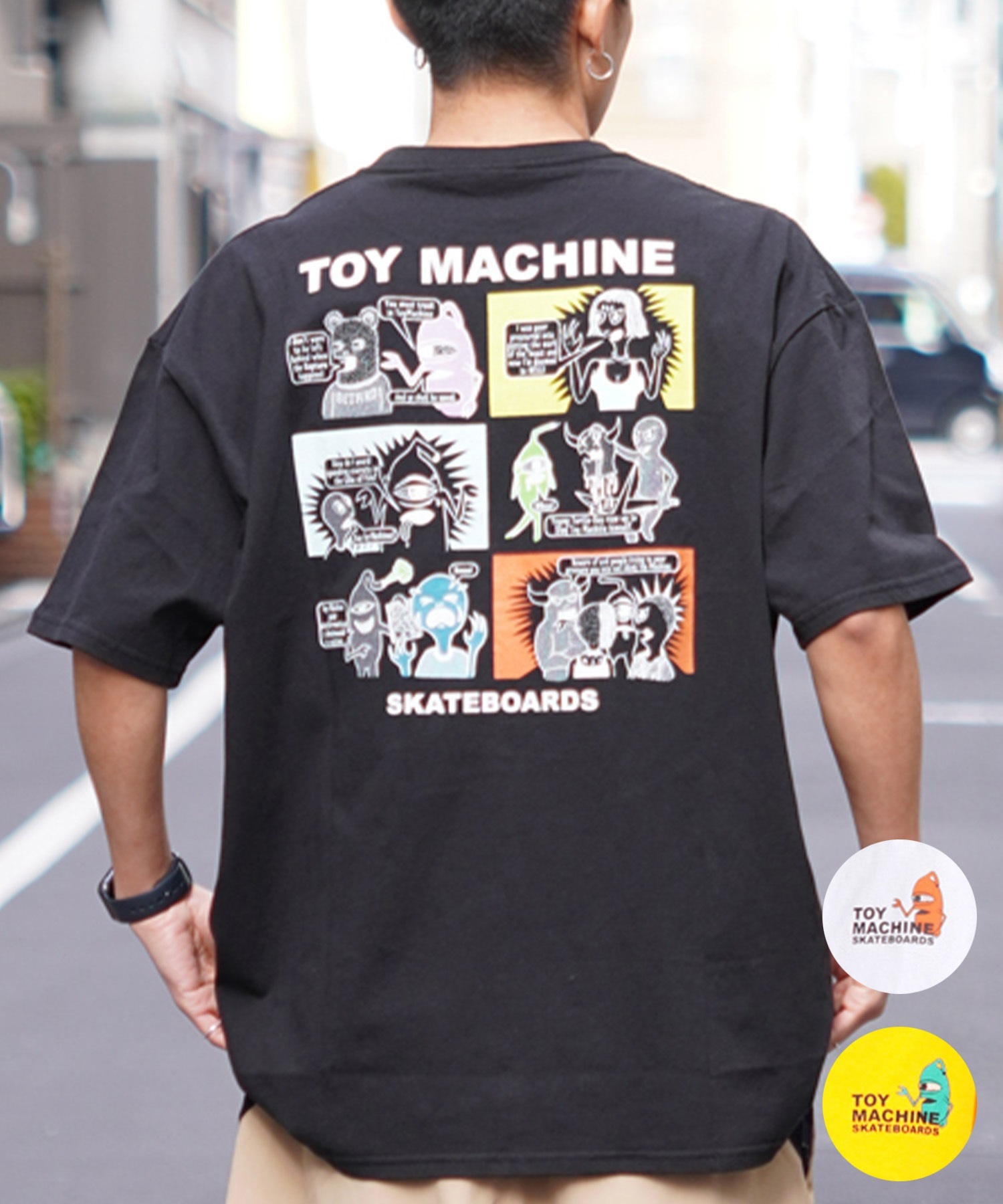 【ムラサキスポーツ限定】 TOY MACHINE トイマシーン メンズ 半袖 Tシャツ バックプリント MTMSEST4(WHITE-M)