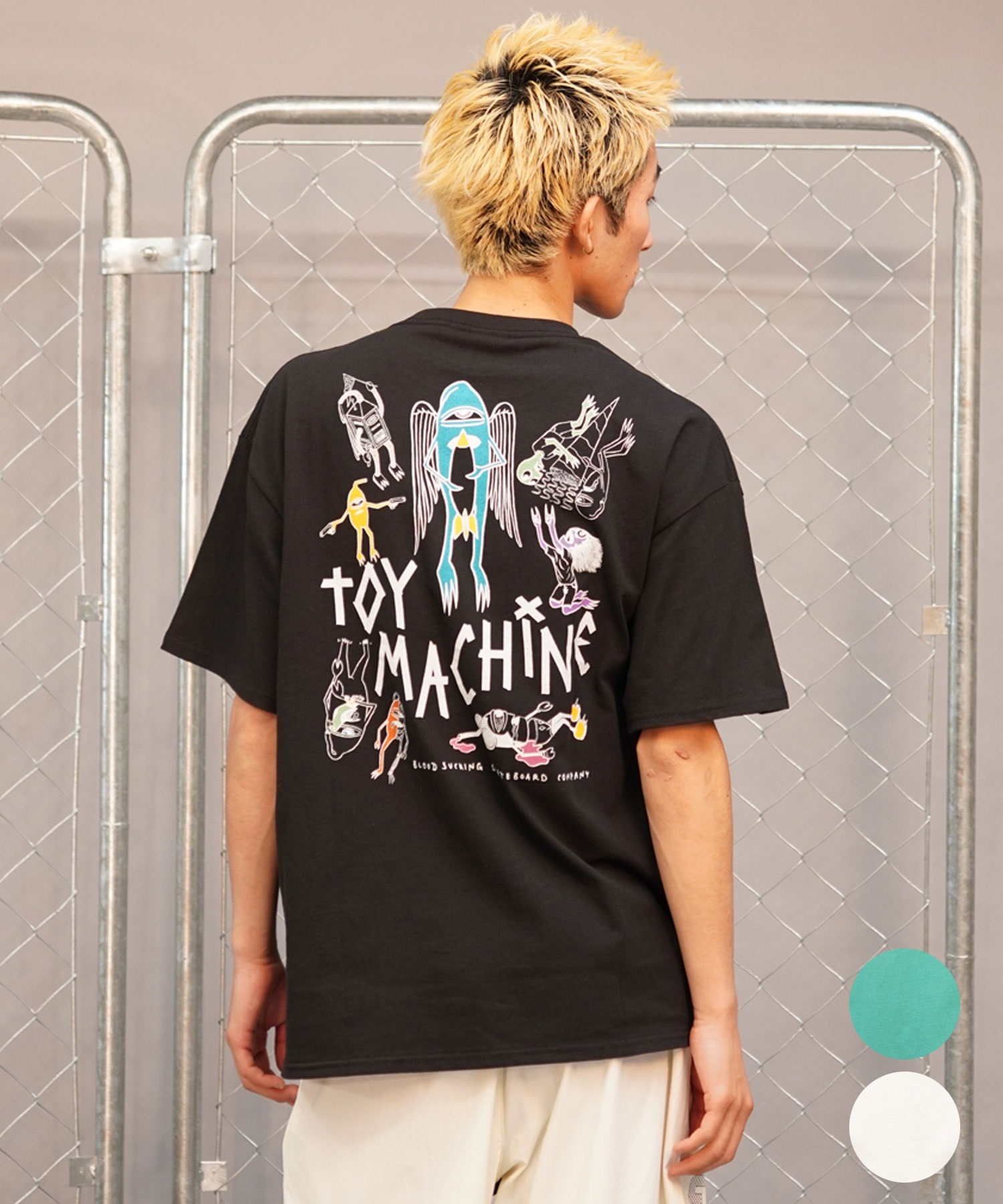 【ムラサキスポーツ限定】 TOY MACHINE トイマシーン バックプリントTシャツ クルーネック半袖T メンズ MTMSEST6(BLACK-M)