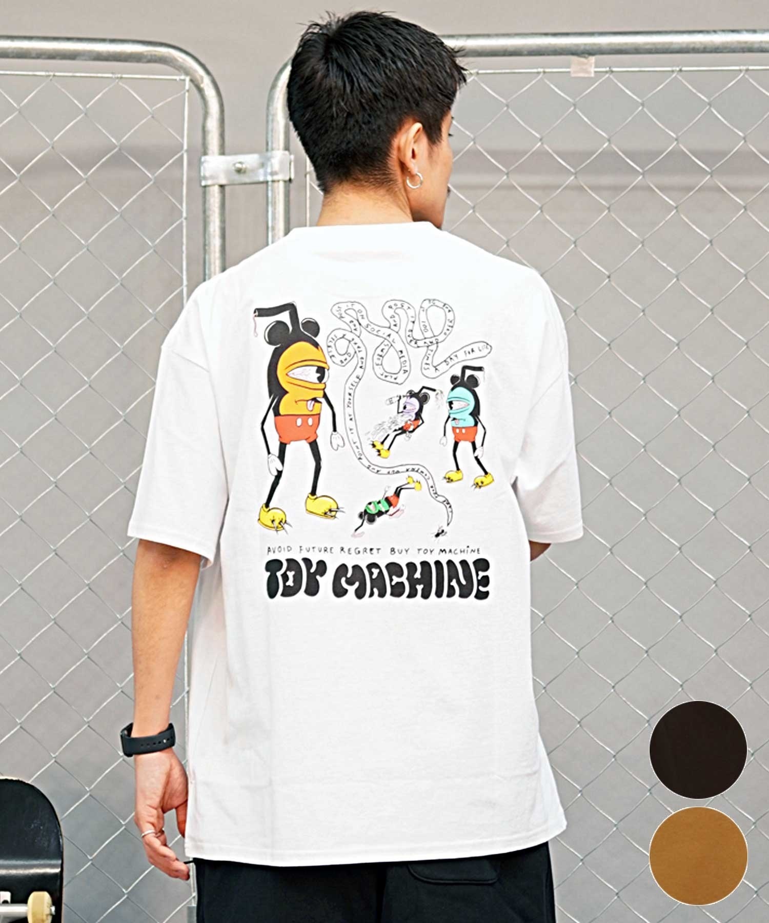 【ムラサキスポーツ限定】 TOY MACHINE トイマシーン 半袖Tシャツ バックプリント MTMSEST7(WHITE-M)