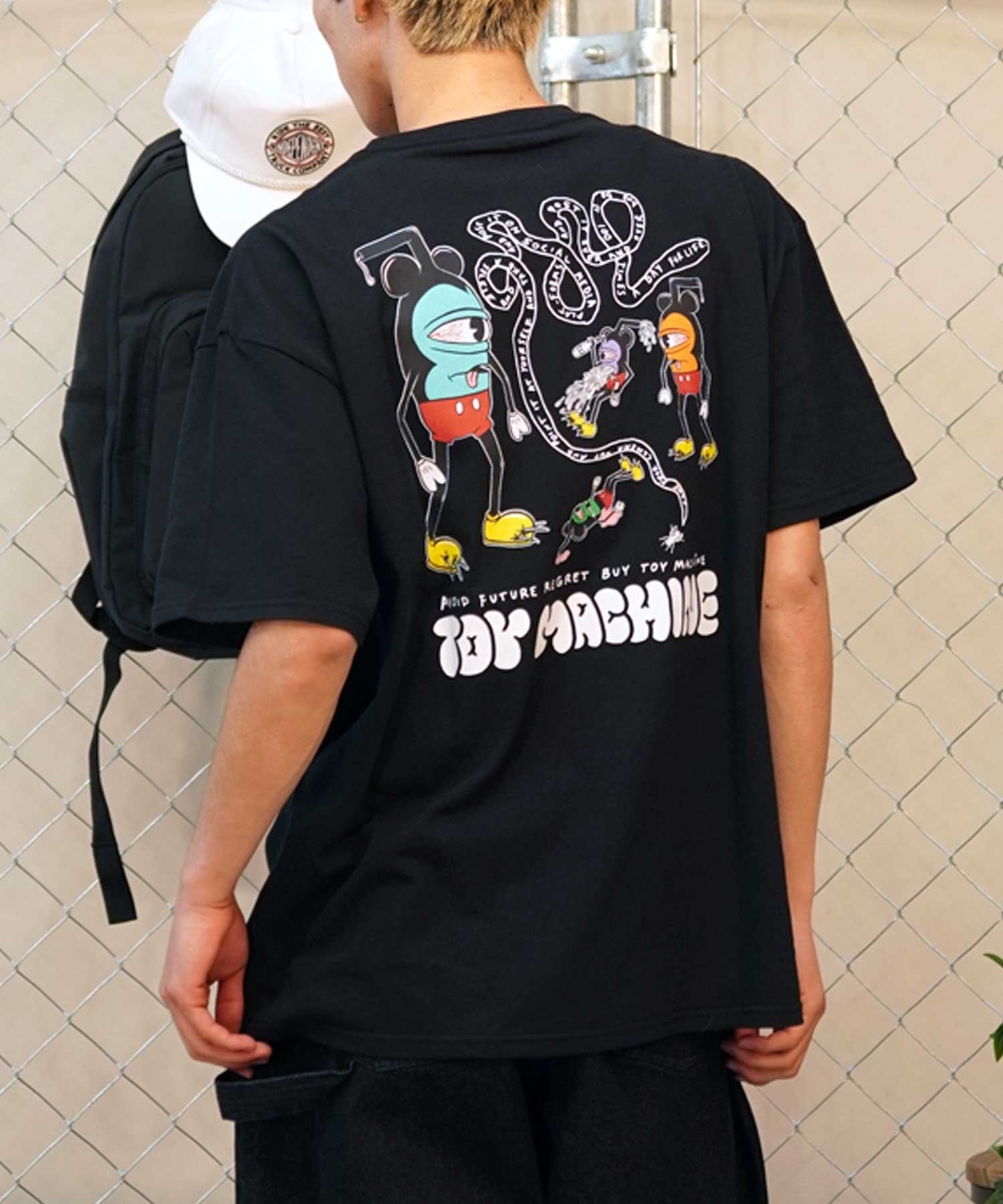 【ムラサキスポーツ限定】 TOY MACHINE トイマシーン 半袖Tシャツ バックプリント MTMSEST7(BLACK-M)