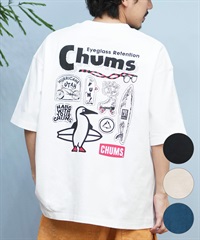 CHUMS チャムス メンズ 半袖 Tシャツ アーカイブ デザイン ヘビー コットン CH01-2413 ムラサキスポーツ限定(K001-S)