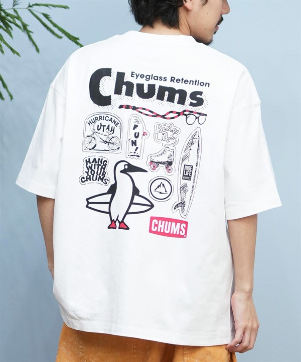 CHUMS チャムス メンズ 半袖 Tシャツ アーカイブ デザイン ヘビー コットン CH01-2413 ムラサキスポーツ限定