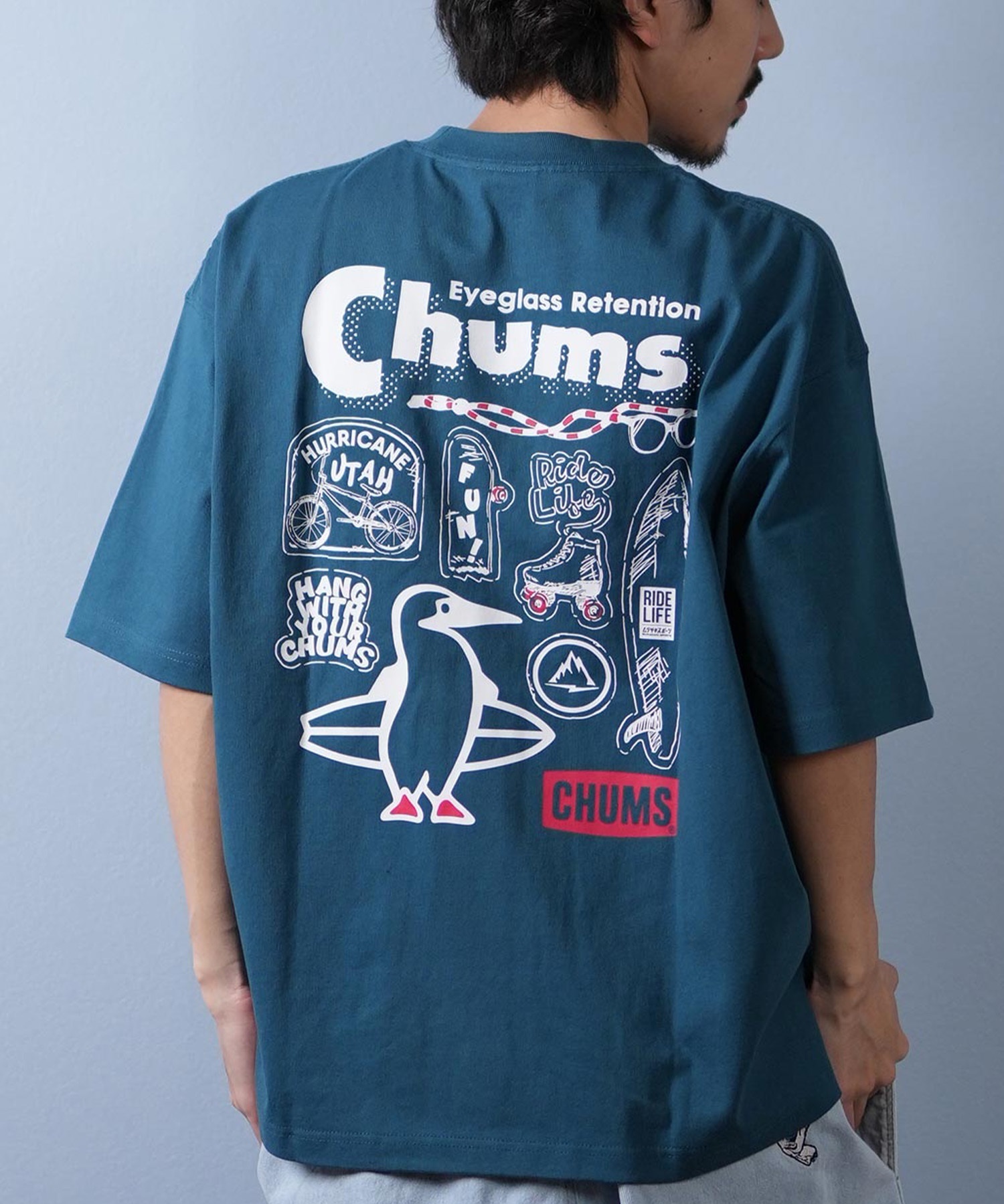 CHUMS チャムス メンズ 半袖 Tシャツ アーカイブ デザイン ヘビー コットン CH01-2413 ムラサキスポーツ限定(T001-S)