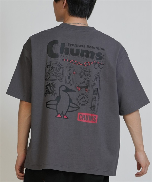 CHUMS チャムス メンズ 半袖 Tシャツ アーカイブ デザイン ヘビー コットン CH01-2413 ムラサキスポーツ限定