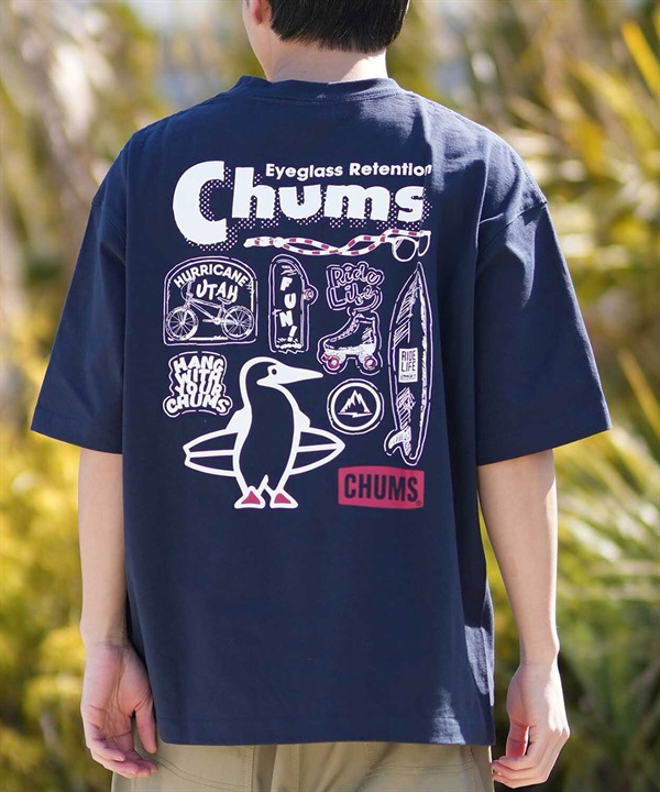 CHUMS チャムス メンズ 半袖 Tシャツ アーカイブ デザイン ヘビー コットン CH01-2413 ムラサキスポーツ限定