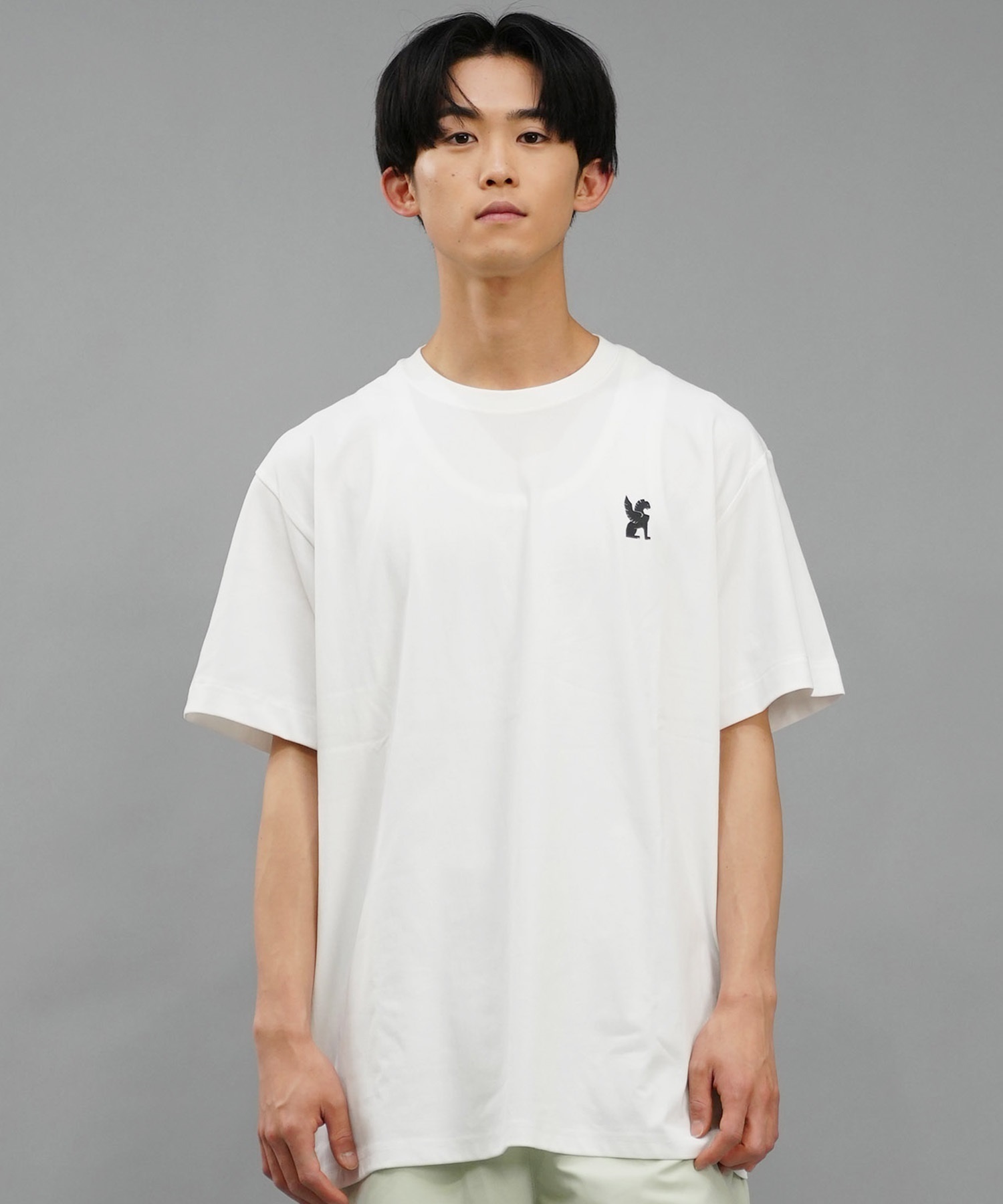 CHROME/クローム Limestone cave TEE Stacked logo ユーティリティ ルーズシルエット UVケア ビッグシルエット COVEROSS JP235(WH-M)