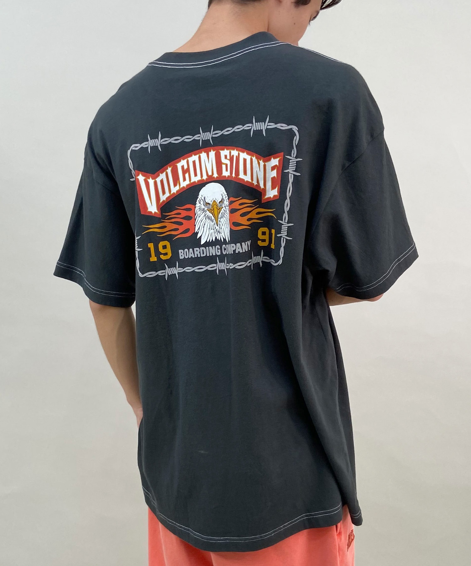 VOLCOM ボルコム メンズ Tシャツ 半袖 バックプリント クルーネック ルーズフィット ヘビーウェイト A4322403(STH-M)