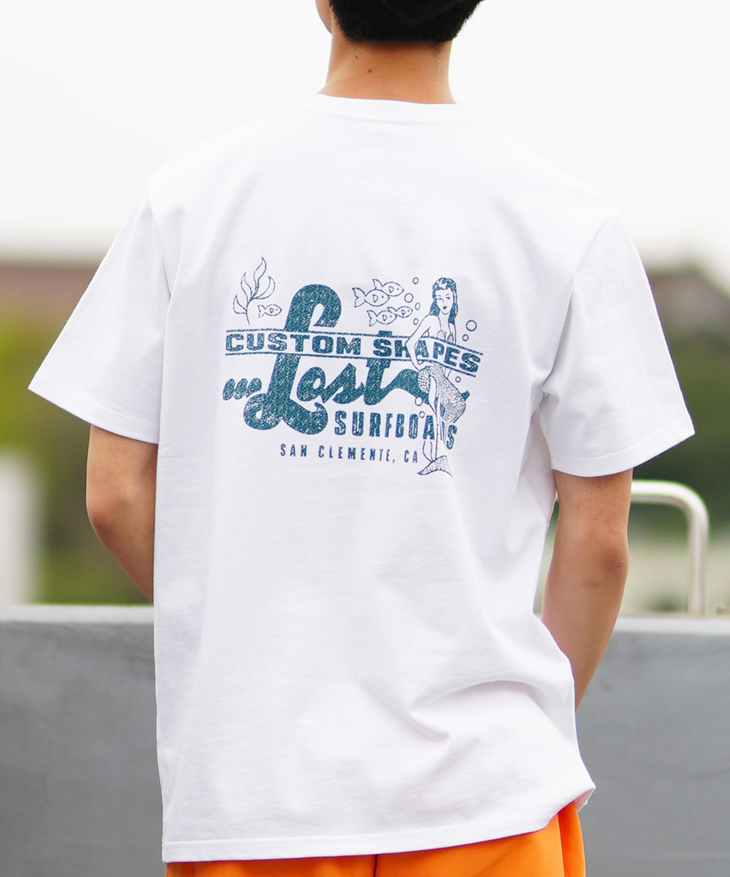 【ムラサキスポーツ限定】 LOST ロスト メンズ 半袖 Tシャツ バックプリント MARITIME L24SS-B(WHT-M)