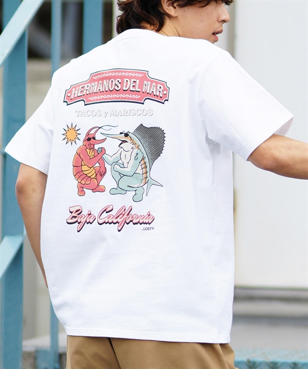 【ムラサキスポーツ限定】 LOST ロスト メンズ Tシャツ 半袖 バックプリント HAEMANOS D,M L24SS-G