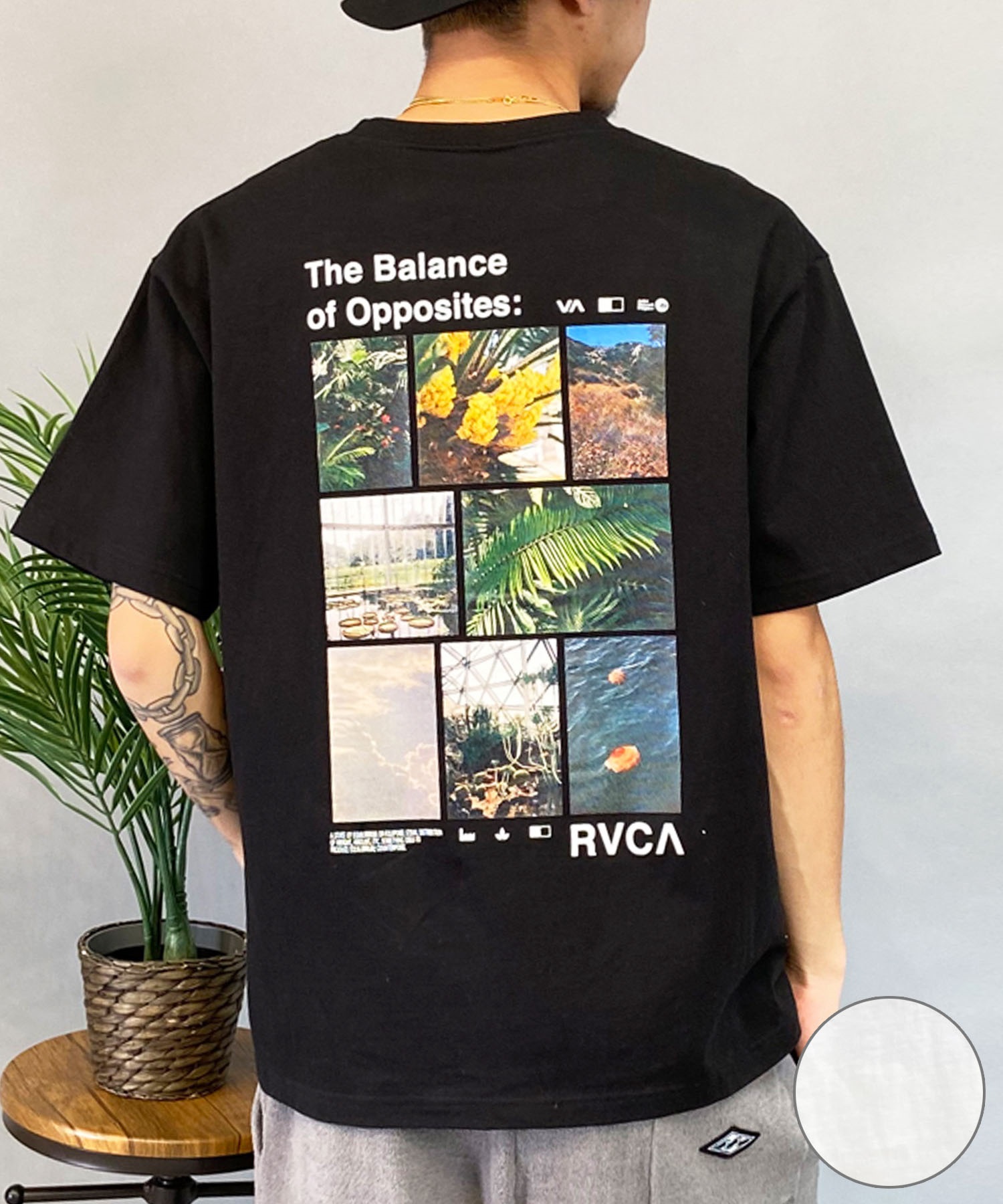 【クーポン対象】RVCA ルーカ メンズ 半袖Tee オーバーサイズ バックプリント フォトデザイン BE04A-241(BLK-S)