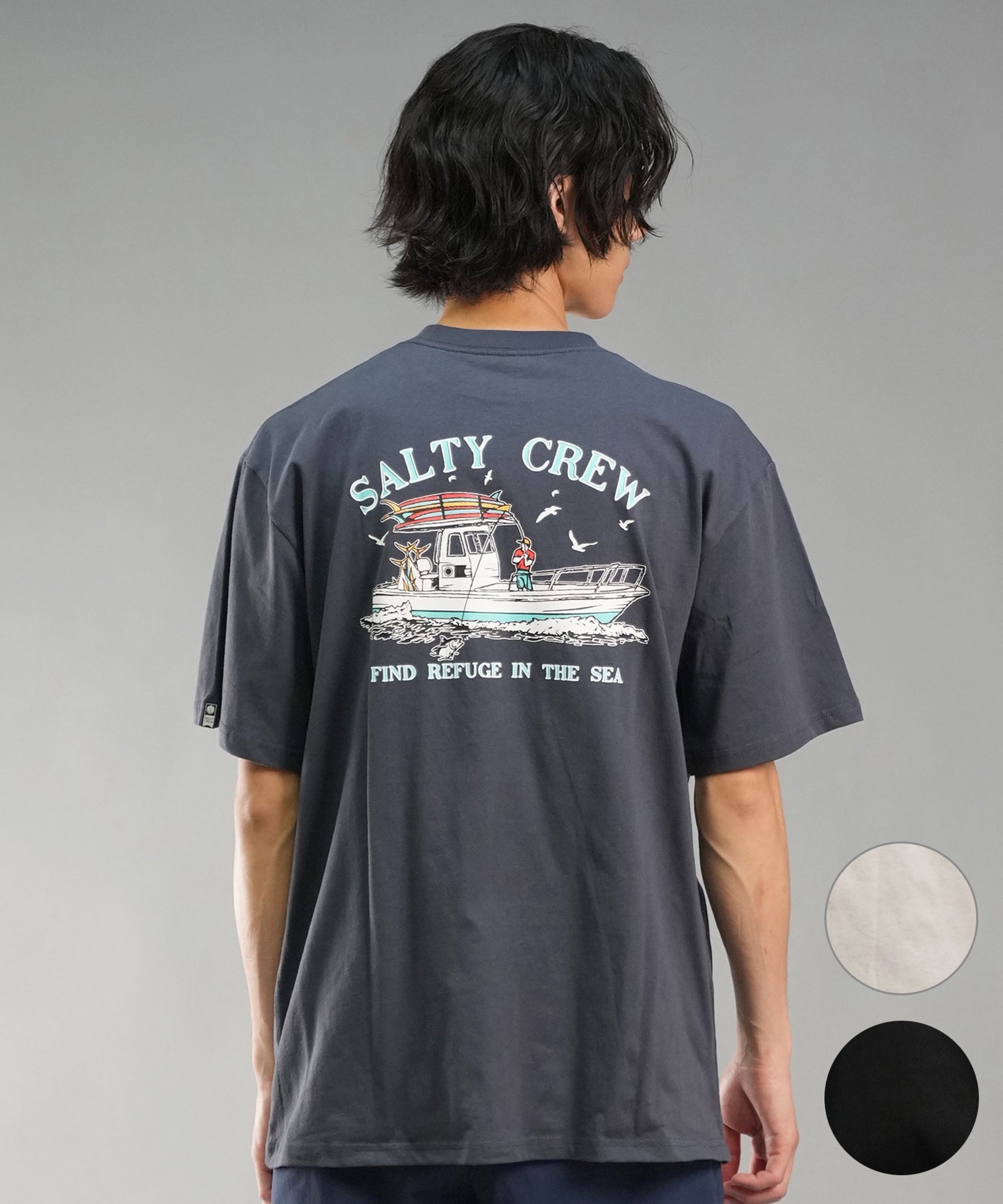 SALTY CREW ソルティークルー メンズ Tシャツ 半袖 バックプリント オーバーサイズ JAPAN LTD 54-230(BLK-M)