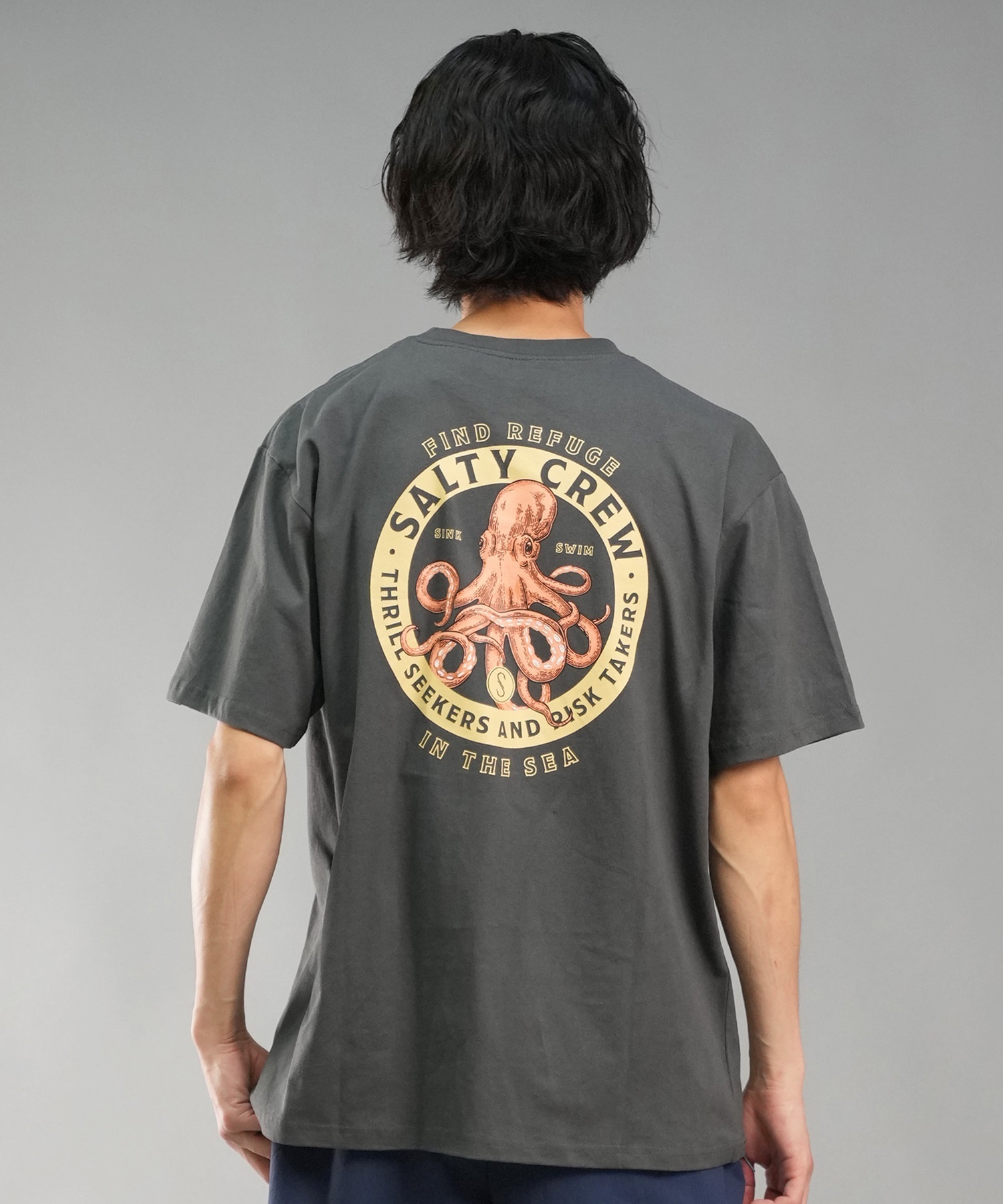 SALTY CREW ソルティークルー メンズ Tシャツ 半袖 バックプリント オーバーサイズ JAPAN LTD 54-233(CHA-M)