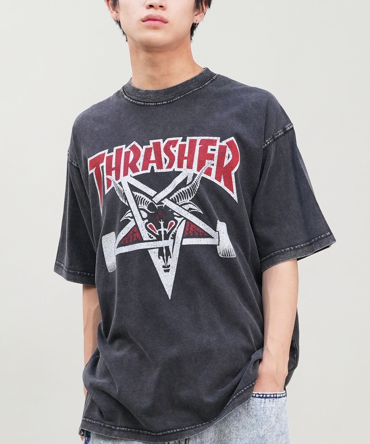THRASHER スラッシャー メンズ 半袖 Tシャツ ブランドロゴ ピグメント