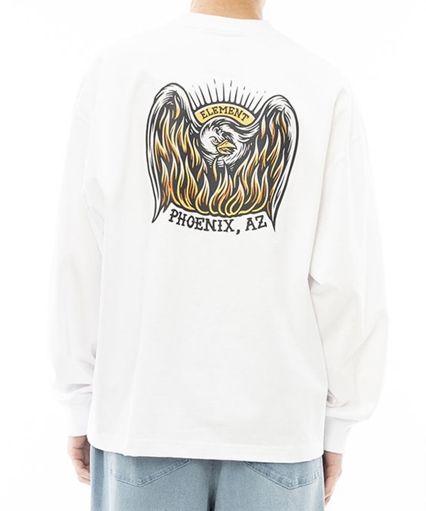 ELEMENT/エレメント TIMBER PHOENIX LS メンズ 長袖 Tシャツ TIMBER! コラボ ロンT オーバーサイズ クルーネック バックプリント BD022-070