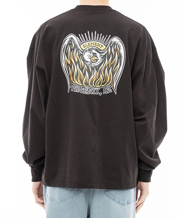 ELEMENT/エレメント TIMBER PHOENIX LS メンズ 長袖 Tシャツ TIMBER! コラボ ロンT オーバーサイズ クルーネック バックプリント BD022-070