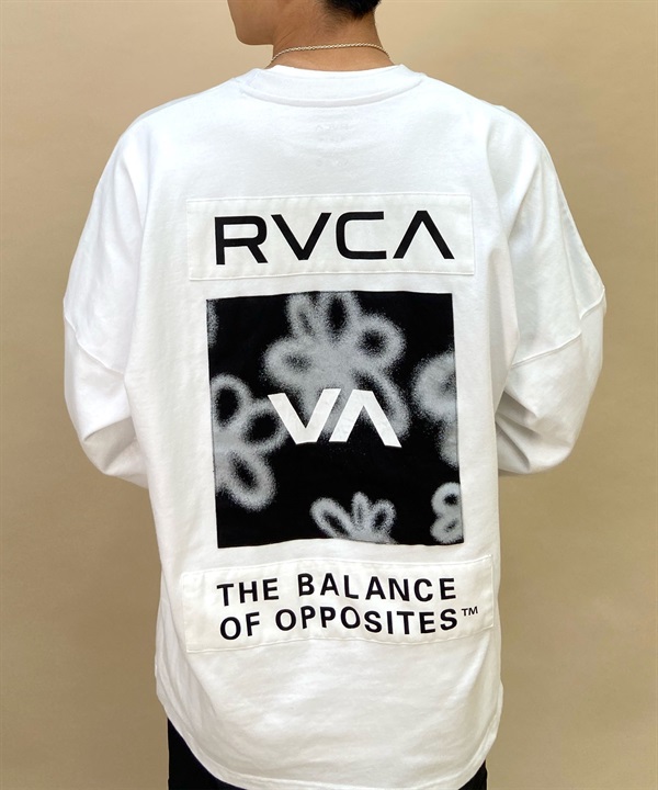 【マトメガイ対象】RVCA/ルーカ メンズ スクエアロゴT オーバーサイズ クルーネック長袖Tシャツ BD042-065