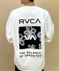 【クーポン対象】RVCA/ルーカ メンズ スクエアロゴT オーバーサイズ クルーネック長袖Tシャツ BD042-065(WHT-S)