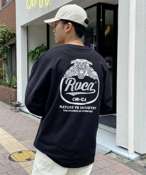 RVCA/ルーカ 長袖 Tシャツ ロンT クルーネック バックプリント ロゴ BD042-066(BLK-S)