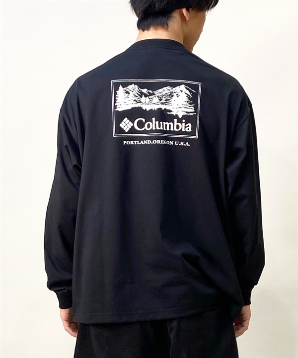 【マトメガイ対象】【ムラサキスポーツ別注】columbia/コロンビア サンライズエッジグラフィックロングスリーブティ ルーズシルエット バックプリント PM4853