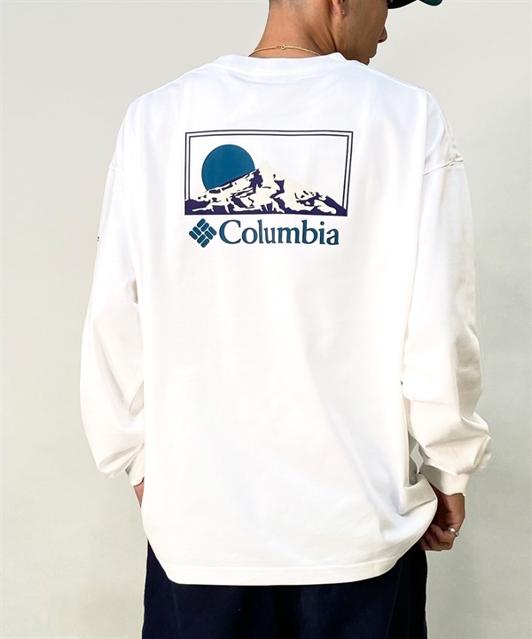 【ムラサキスポーツ別注】columbia/コロンビア サンライズエッジグラフィックロングスリーブティ ルーズシルエット バックプリント PM4853